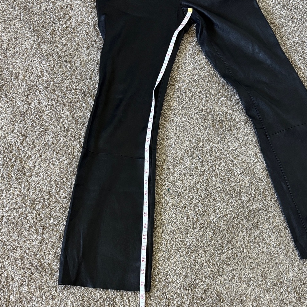 SPRWMN Luxury 100% Leather Crop Micro Flare Pants High Rise Size L - Picture 11 of 16
